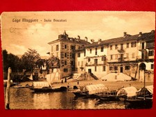 CARTOLINA VERBANIA LAGO MAGGIORE ISOLA PESCATORI viaggiata 1909