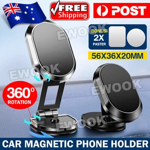 Metal Magnetic Car Phone Holder Folding Magnet Mount Mobile Cell Phone Stand GPS - Picture 1 of 20