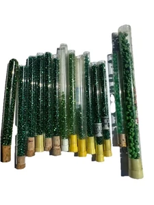 Vintage Green Seed Beads 4 Ounces Sized 1 to 3 mm Mix Lot Jewelry Supplies - Picture 1 of 5