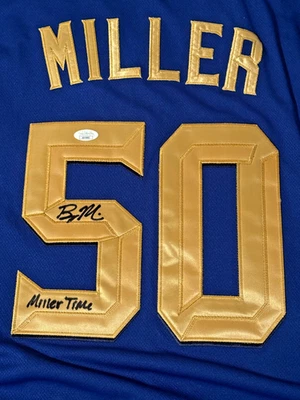 BRYCE MILLER Mariners signed auto City Connect Jersey JSA Inscribed Miller Time - Image 1 of 4