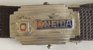 Hebilla de cinturón vintage ONEIDA HIGH SCHOOL de latón macizo HECHO EN EE. UU. - ¡RARO! Ajustable - Imagen 1 de 7