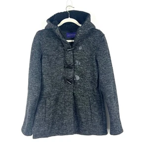 Madden Girl Y2K Zip Up Hooded Fleece Jacket Sz. M Faux Fur Lined Hood Toggles - Picture 1 of 10