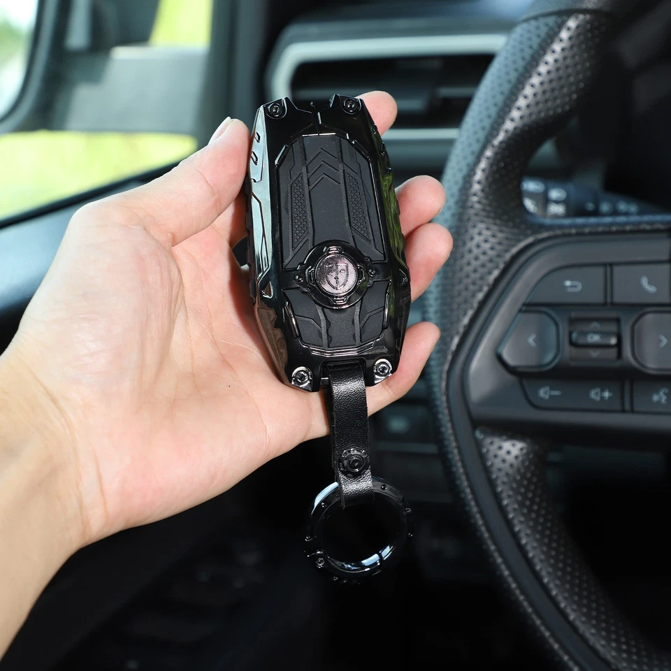 Para Toyota Tacoma 2024+/Toyota Tundra 2022+ Negro Zinc Llave Coche Alarma Llavero Cubierta Foto 1 de 4