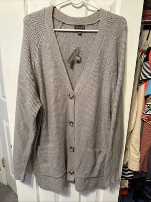 Cárdigan Suéter Para Mujer The Limited Gris Top Talla 1X NUEVO CON ETIQUETAS Foto 1 de 3
