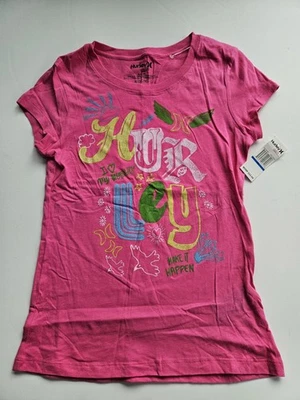 Camiseta Hurley Big Girls XL logotipo rosa manga curta 100% algodão nova com etiquetas - Imagem 1 de 3