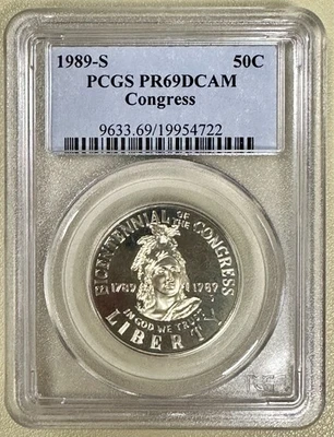 1989-S Congress Commemorative Half Dollar PR69DCAM PCGS Proof Cameo Centennial - Image 1 of 2