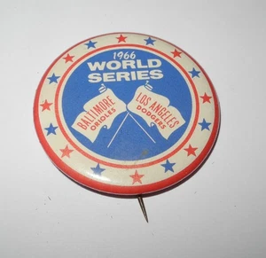 1966 Baseball Los Angels Dodgers vs Baltimore Orioles World Series Pin Button - Picture 1 of 2