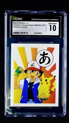 Pokémon Karuta 1996 Base Set 1st Edition Ash & Pikachu CGC 10 MINT TOP POP 1  - Image 1 of 2