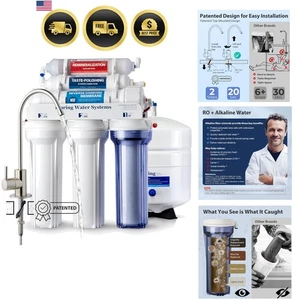 Sistema de filtro de agua de ósmosis inversa 75 GPD con pH+ remineralización NSF certificado... - Imagen 1 de 11