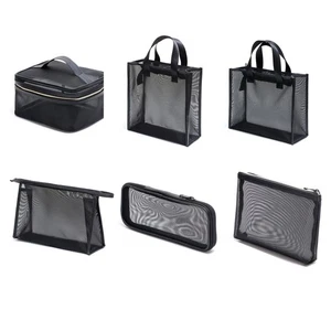 Mesh Makeup Bag Zipper Pouch Cosmetic Organizer for Case Travel Toiletry Bags - Picture 1 of 13