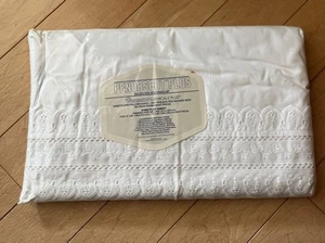 Penobscot Plus Selected Seconds King Flat Sheet Off-White Eyelet VINTAGE - Bild 1 von 6