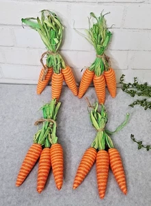 Easter Carrots Ornaments Bowl Vase Filler Farmhouse Jute Twine Spring 4 Pc Set - Picture 1 of 5