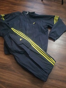 gray and gold adidas sweatsuit