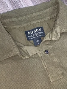 CC Filson Button Down Polo Golf Shirt Green Men’s Size Medium Cotton - Picture 1 of 7