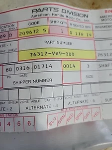 Eje de descarga Honda Part # 90110-VA4-000 - Imagen 1 de 3