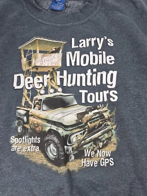 Puritan Gray Sweatshirt Larry's Mobile Deer Hunting Tours Outdoor XL Outdoor - Image 1 of 4