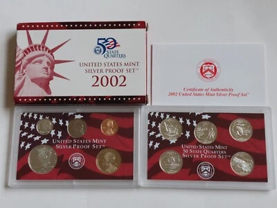 2002 US Mint Silver Proof 11 Coin Set Original Government Packaging OGP - Image 1 of 4