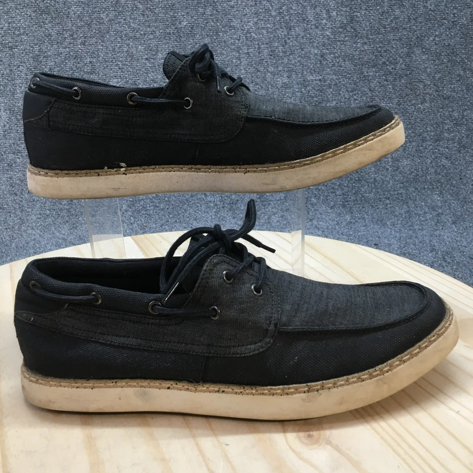 Stacy Adams Shoes Mens 10.5 M Tailwind Boat Black Faux Leather Casual Denim Low - Image 1 of 4