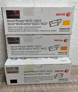 Xerox Genuine Toner Cartridge Phaser 6020/6022 1 BLACK + 2 YELLOW C9 - Picture 1 of 1