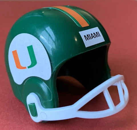 1990 Miami Hurricanes mini NCAA Vintage gumball college football helmet Big East Cover
