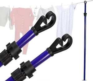 2,4M LINEA LAVAGGIO VESTITI PROP SUPPORTO TELESCOPICO ESTENSIBILE SUPPORTO PESANTE - Foto 1 di 5