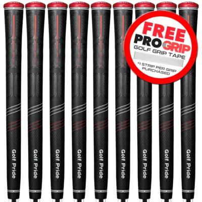 GOLF PRIDE CP2 PRO BLACK / RED JUMBO GOLF GRIPS / MULTIBUY +FREE GRIP TAPE - Image 1 of 4