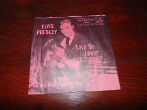 ELVIS PRESLEY RCA VICTOR 45RPM RECORD SLEEVE ONLY 6643 LOVE ME TENDER DARK PINK - Picture 1 of 2