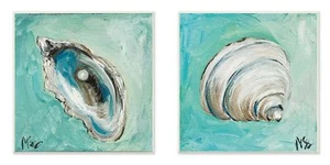 Stupell Industries Mollusk Illustrations 2pc Wall Plaque Art Set, 12 x 0.5 x ... - Picture 1 of 3