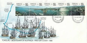 Islas Tokelau Scott 150 FDC - Bicentenario australiano - Imagen 1 de 1