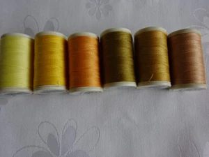 6 x Duet Nähgarn 200 m - Gelbtöne - Originalgarn von Coats MEZ - 100 % Polyester - Bild 1 von 2