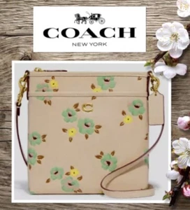 Neu mit Etikett Coach Kitt Kuriertasche Umhängetasche Blumendruck ELFENBEIN MULTI Canvas Leder - Bild 1 von 18