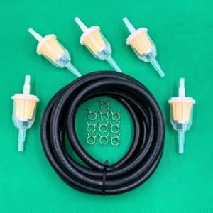 7 Feet 1/4 inch ID Fuel Line Hose Kit with 10Clamps for Briggs Kawasaki Kohler - Picture 1 of 8