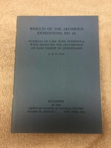 Results of the Archbold Expeditions No 66-Mammals of the Cape York Peninsula, wi - Picture 1 of 3