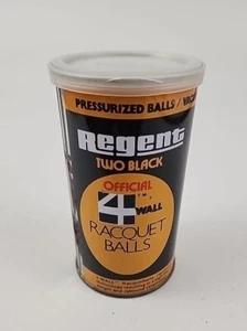 Vintage Regent Official 4 Wall Racquet Balls Black Sealed In Can - Picture 1 of 7