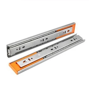 2 Pairs Stainless Steel Drawer Slides Three-Section Drawer Rails Cabinet Roller - Picture 1 of 7