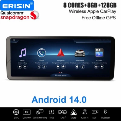 12,3" Android 14 8+128GB Carplay Autoradio Navi Mercedes C/GLC Klasse W205 X253 - Bild 1 von 4