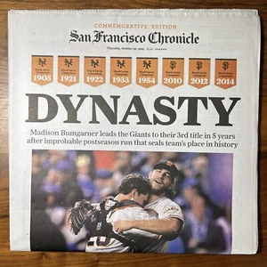 SF GIANTS DYNASTY WORLD SERIE CHRONIK ZEITUNG 30.10.2014 Toller Zustand - Bild 1 von 3