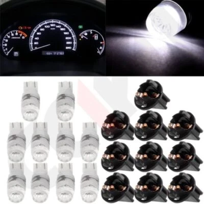 10x White T10 194 LED Bulb For Instrument Panel Cluster Lights with Twist Socket - Image 1 of 4