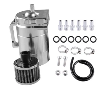 Oil Catch Can, Aluminium Auto Reservoir Tank Universal Air Oil Seperator 300Ml - Bild 1 von 4