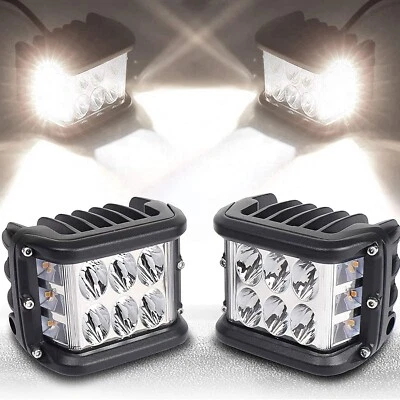 2PEZZI Faretto Lampada da Lavoto 9-36V 12 LED Bianca Colorata Auto Camion IP68 - Immagine 1 di 4