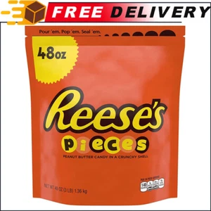 REESE'S PIECES Peanut Butter Candy in a Crunchy Shell, 48 oz Bulk Bag - Picture 1 of 7