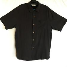 Tommy Bahama 100% Silk Original Fit Shirt Men Size Medium Black Button Up Pocket