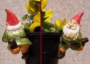 Flower Pot Hugger Gnome medium #4 NEW colored polystone - Picture 1 of 3