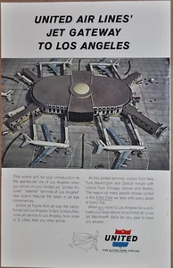 1962 UNITED AIR LINES advertisement, Los Angeles airport terminal, model, LAX - Picture 1 of 3
