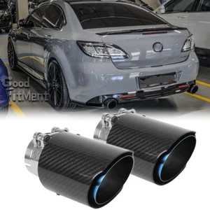 Tubo silenciador trasero de 2,5" de entrada con puntas de escape de aspecto de carbono para MAZDA 6 2004-2020 - Imagen 1 de 14