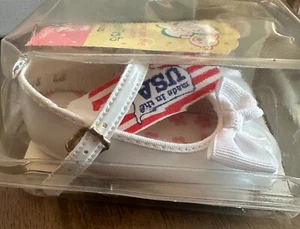 VTG Baby’s First Girl White Dress Shoes w/Bows by Trimfoot Sz 2 (3-6 mos) NEW - Picture 1 of 4