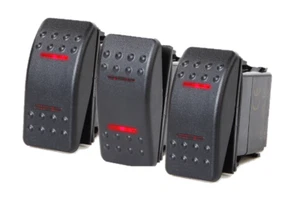 3pc MarkDown Marine Boat RV Rocker Switch On-Off-On Dpdt 7 Pin 2 Red Led Trailer - Bild 1 von 4