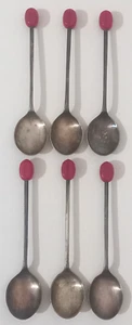 6 x Teelöffel - rote Kaffeebohne - EPNS, Vintage - Bild 1 von 3