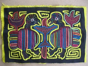 Kuna Native Hand-Stitch Panama Mola E1304 Shall We Dance? - Picture 1 of 3