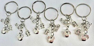 LIZZIELINKS 6 HEN PARTY BAG FILLERS, 2025, WINE, PRIZES, THANK YOU GIFT KEYRING, FREEPOST